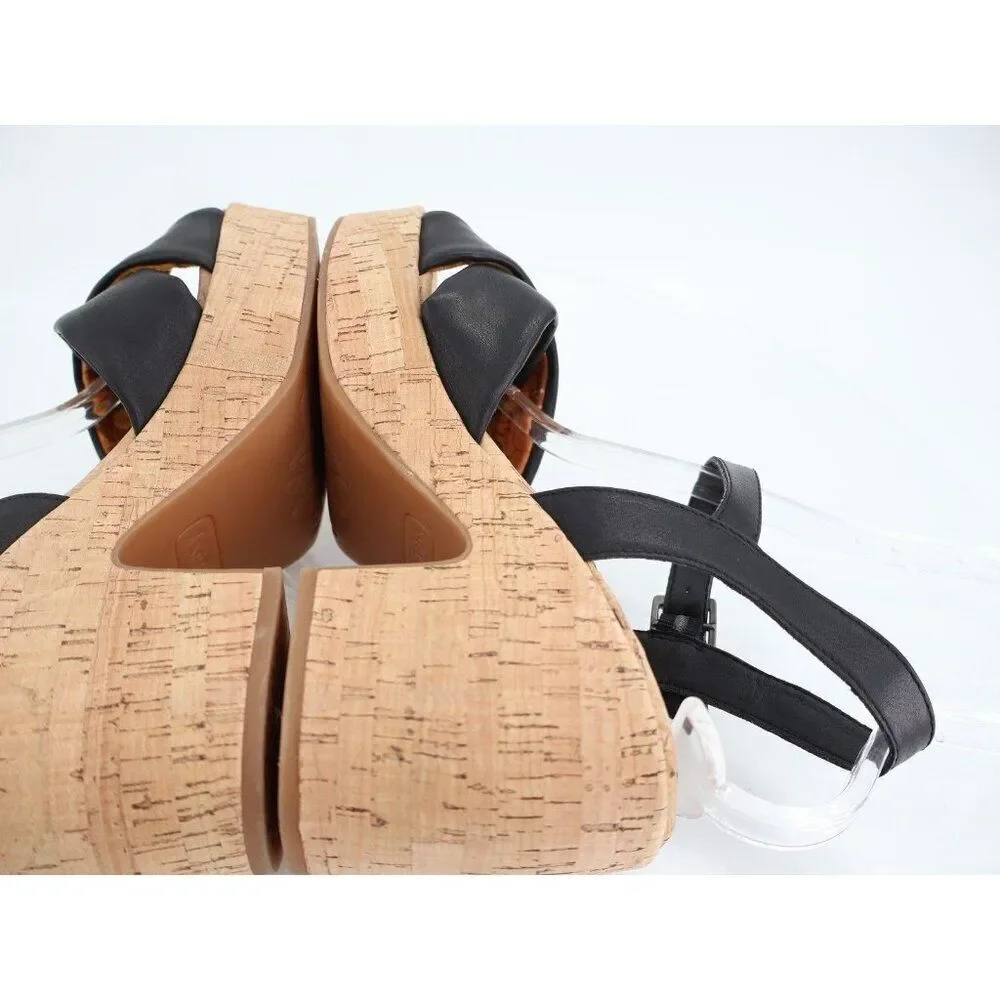 Kork-Ease Korks Calda Sandals Women's 10 Black Platform Chunky Slingback Y2K